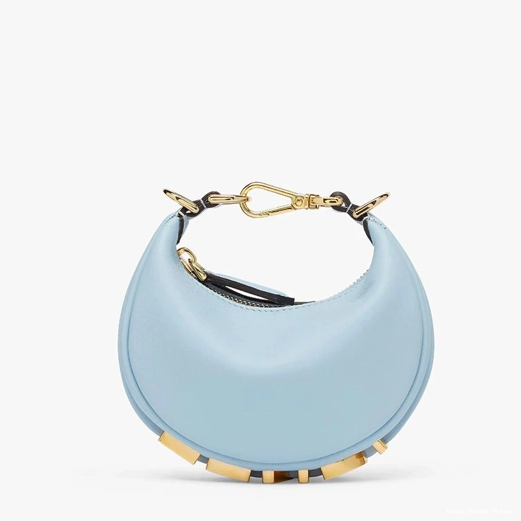 Affordable Hobo Calf Sky Leather Fendigraphy In Blue Fendi Nano Bag 0714